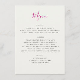 Menú Boda de flores de fresa silvestres de dulce rojo