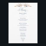 Menú Boda de flores de maíz y trigo azules<br><div class="desc">Flores de maíz azules y hierbas secas al marrón completan este menú boda. Es parte de la suite boda Blue Cornflowers & Wheat de tarjetas creadas por Simply Farmhouse Press.</div>