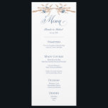 Menú Boda de flores de maíz y trigo azules<br><div class="desc">Flores de maíz azules y hierbas secas al marrón completan este menú boda. Es parte de la suite boda Blue Cornflowers & Wheat de tarjetas creadas por Simply Farmhouse Press.</div>