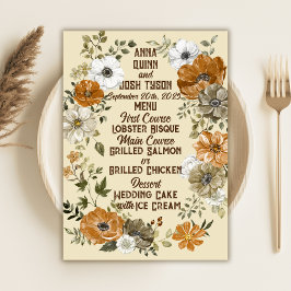 Menú Boda de Flores Rústicas Tonadas en la Tierra