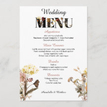 Menú Boda de flores silvestres
