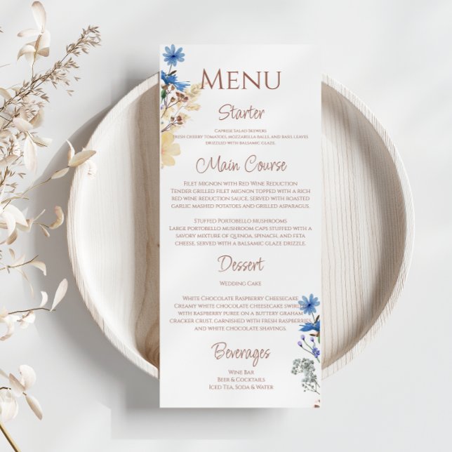 Menú Boda de flores silvestres botánicas elegantes (Subido por el creador)