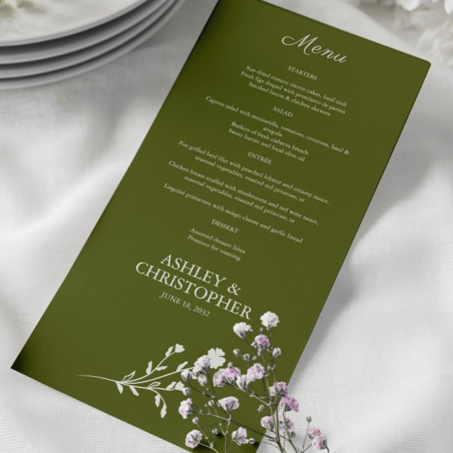 Menú Boda de flores silvestres color morado (Subido por el creador)