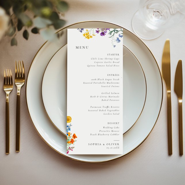 Menú Boda de flores silvestres de época (Subido por el creador)