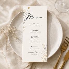 Menú Boda de flores silvestres elegantes