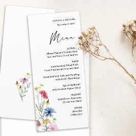 Menú Boda de flores silvestres elegantes