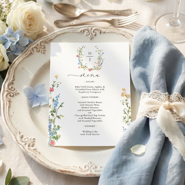 Menú Boda de flores silvestres elegantes y coloridas (Subido por el creador)