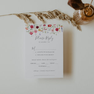Menú Boda de flores silvestres multicolor Elección