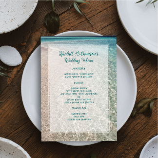 Menú Boda de fondo de playa