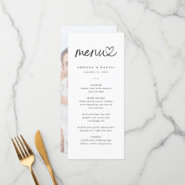 Menú Boda de Foto Minimalista Moderna