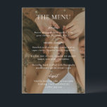 Menú Boda de Foto Moderna en Blanco y Negro Simple<br><div class="desc">Menú de boda moderno con un diseño simple pero elegante.</div>