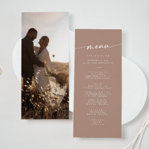 Menú Boda de fotografía Boho Moda Neutral Taupe
