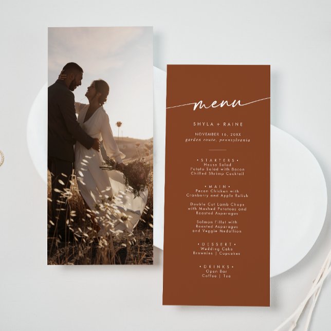 Menú Boda de fotografía Boho Moda Terracotta (Subido por el creador)