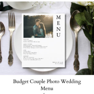 Menú Boda de fotografía de pareja de presupuesto
