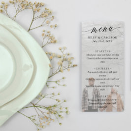 Menú Boda de fotografía elegante y elegante de caligraf