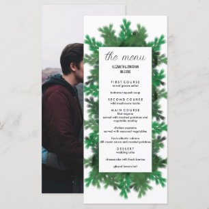Menú Boda de fotos de ramas de árbol de invierno
