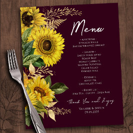 Menú Boda de girasoles rusos