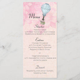 Menú Boda de globo aerostático Vintage