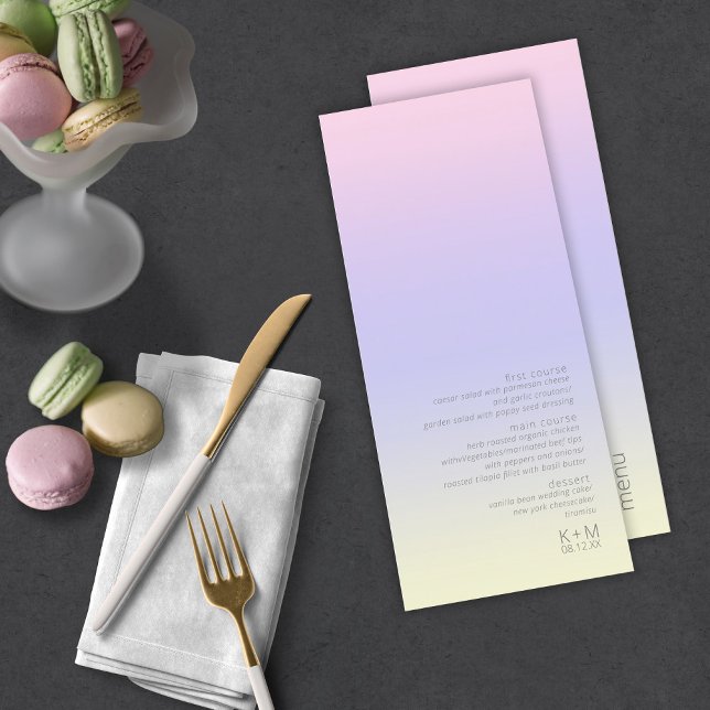 Menú Boda de gradiente de estado de ánimo Pastel Dawn I (Subido por el creador)