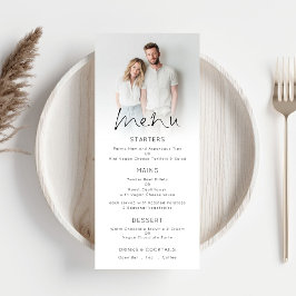 Menú Boda de guión de superposición de fotografía moder