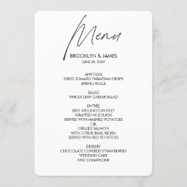 Menú Boda de guión sencillo blanco