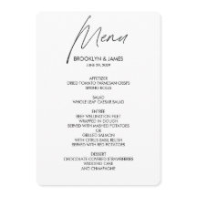 Menú Boda de guión sencillo blanco