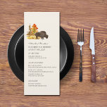 Menú Boda de guiones de Búfalo Fall Bison<br><div class="desc">Ilustracion de búfalos con árboles de otoño.</div>