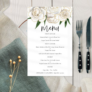Menú Boda de guiones de las Flores de Oro Blanco P