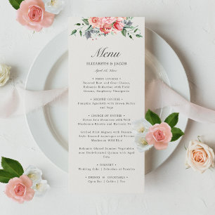 Menú Boda de guiones florales de Elizabeth Pink