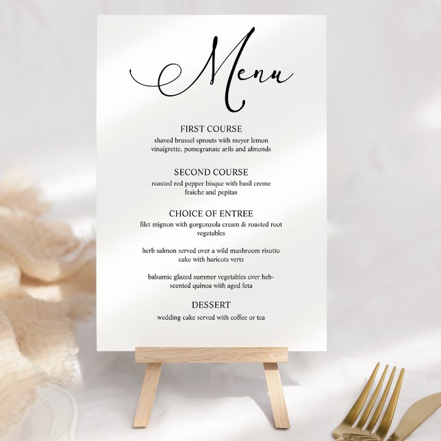 Menú Boda de guiones sencillos y modernos de color (Subido por el creador)