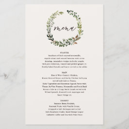 Menú boda de guirnaldas florales rusas y garrapata