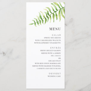Menú Boda de helecho acuarela. Botánica de vegetación b