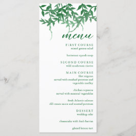 Menú Boda de hojas botánicas rusas