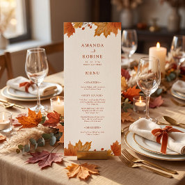 Menú Boda de Hojas de Arce de Otoño Elegante
