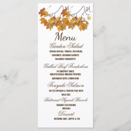 Menú Boda de hojas de otoño artísticas