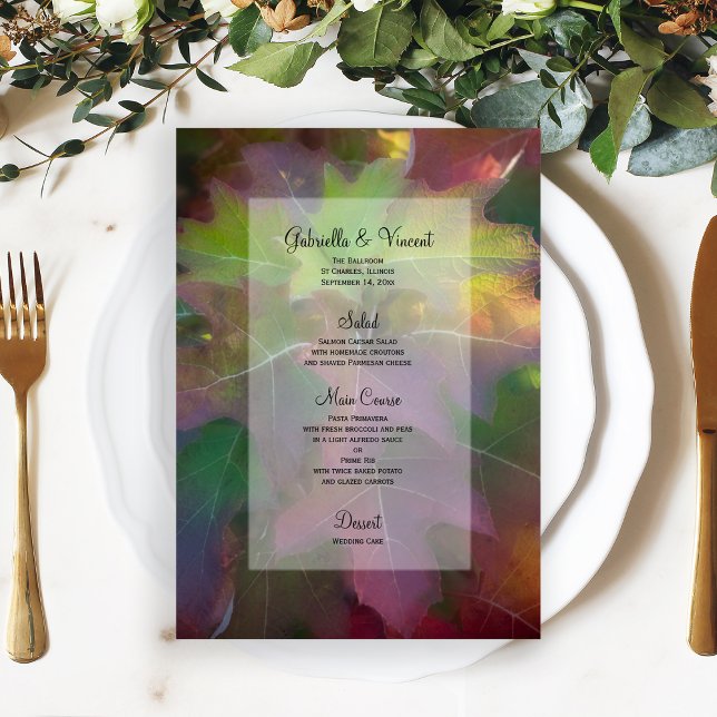 Menú Boda de Hojas de Roble Hydrangea Fall Wedding (Fall in Love with this natural woodsy Autumn Wedding or Shower Menu.)