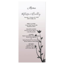 Menú Boda de hojas modernas y sencillas