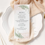 Menú Boda de hojas verdes y Rubor<br><div class="desc">¡Magnífico y frondoso aspecto con acentos dorados y niebla ruidosa para cautivar a sus invitados!</div>