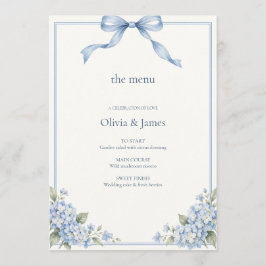 Menú Boda de Hortensia con Lazo Azul Polvoriento