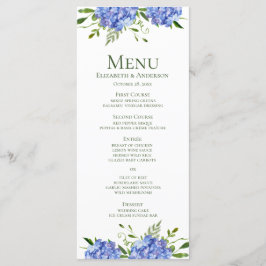 Menú Boda de Hortensias Azules