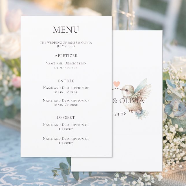 Menú Boda de Hummingbird personalizado (Subido por el creador)