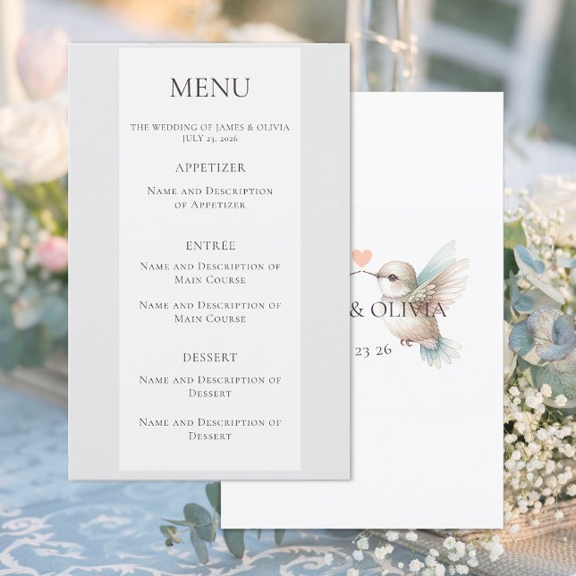 Menú Boda de Hummingbird personalizado (Subido por el creador)