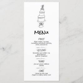 Menú Boda de Ilustraciones Doodle en blanco y negro
