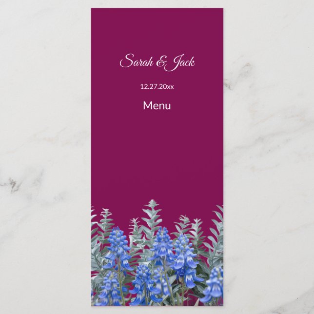 Menú Boda de invierno en Borgoña con Bluebonnet (Anverso)