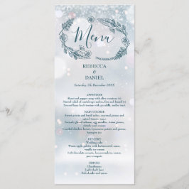 Menú Boda de Invierno Rustic Floral Snowflakes