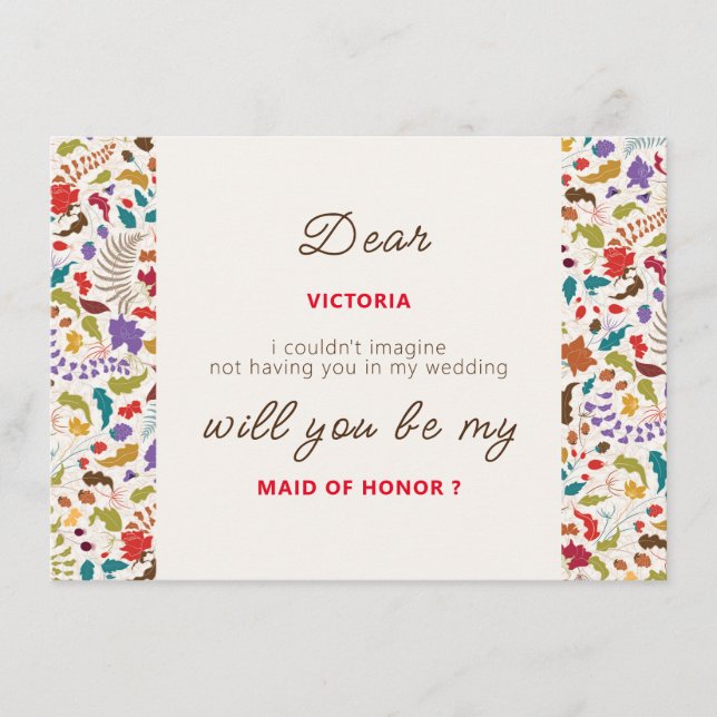 Menú Boda de Jardín de Flores Exóticas Rosa Woods (Anverso)