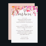 Menú Boda de jardín floral color agua rosa y melocotón<br><div class="desc">Carta de boda floral color marrón rosa y melocotón. Por favor,  contáctame si necesitas artículos adicionales.</div>