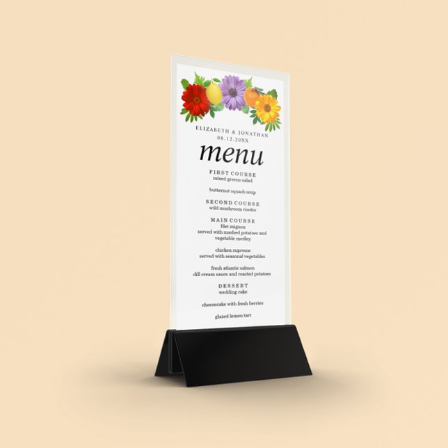 Menú Boda de jardín floral de cítricos (Subido por el creador)