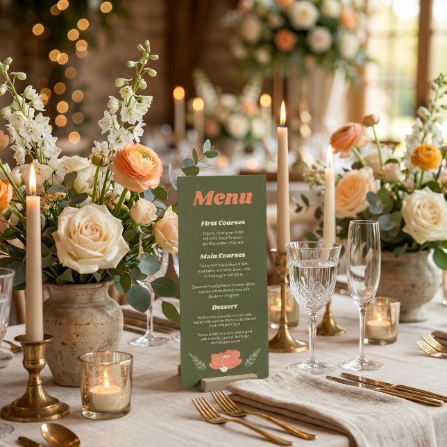 Menú Boda de Jardín Floral Vintage Retro (Subido por el creador)