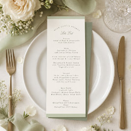 Menú Boda de Jardín Suave de Pistacho